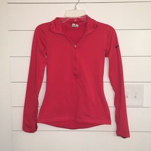 Nike Dri-Fit half zip red
